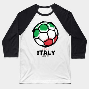 Italy Football Country Flag Baseball T-Shirt